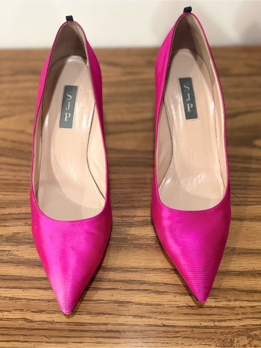 SJP by Sarah Jessica Parker Hot Pink Satin Pointed-Toe Pumps
